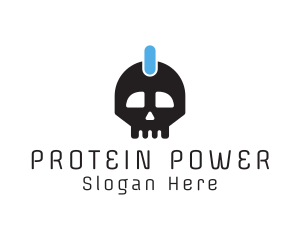 Power Button Skull logo design