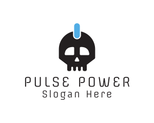 Power Button Skull logo design