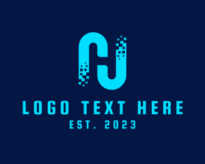 Digital Pixel Letter H logo
