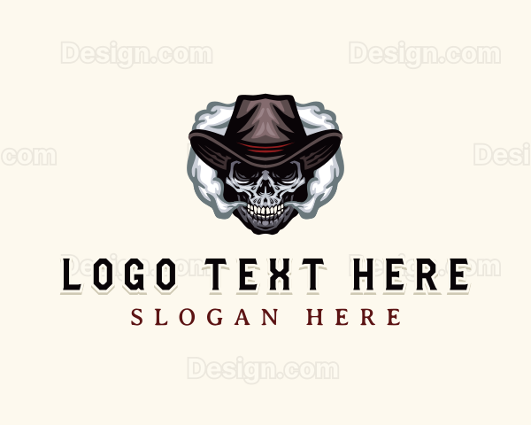 Skull Hat Smoking Logo