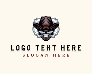 Skull Hat Smoking logo