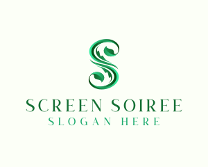 Natural Leaf Plant Letter S logo design