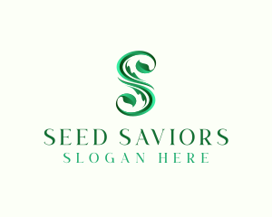 Natural Leaf Plant Letter S logo design