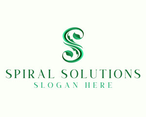 Natural Leaf Plant Letter S logo design