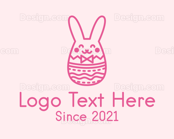 Pink Easter Egg Bunny Logo