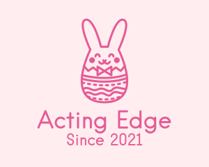 Pink Easter Egg Bunny  logo design