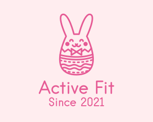 Pink Easter Egg Bunny  logo design