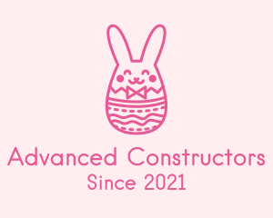 Pink Easter Egg Bunny  logo design