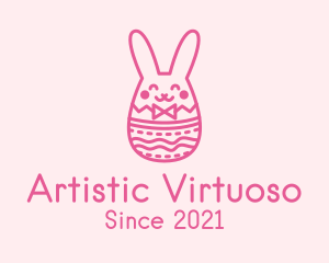 Pink Easter Egg Bunny  logo design