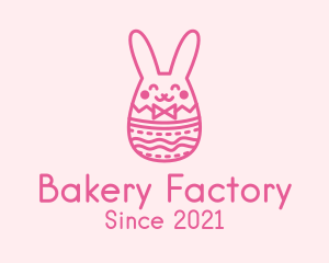 Pink Easter Egg Bunny  logo design