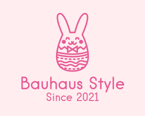 Pink Easter Egg Bunny  logo design