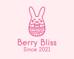 Pink Easter Egg Bunny  logo design