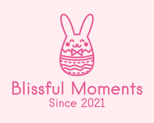 Pink Easter Egg Bunny  logo design