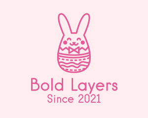 Pink Easter Egg Bunny  logo design