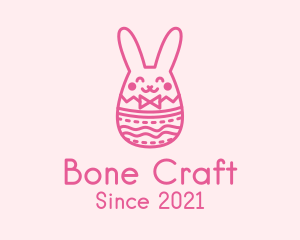 Pink Easter Egg Bunny  logo design