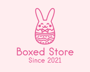 Pink Easter Egg Bunny  logo design