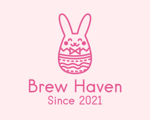 Pink Easter Egg Bunny  logo design