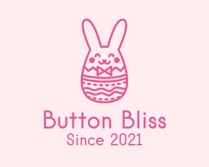 Pink Easter Egg Bunny  logo design