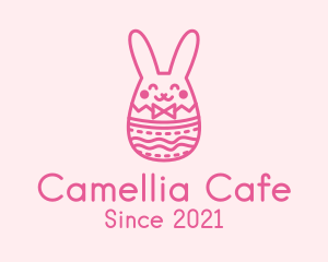 Pink Easter Egg Bunny  logo design