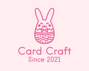 Pink Easter Egg Bunny  logo design