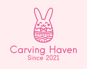 Pink Easter Egg Bunny  logo design