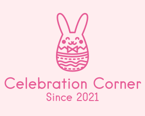 Pink Easter Egg Bunny  logo design