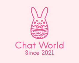 Pink Easter Egg Bunny  logo design