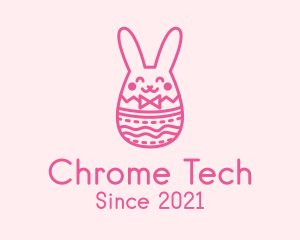 Pink Easter Egg Bunny  logo design