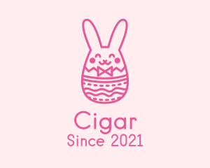 Pink Easter Egg Bunny  logo design