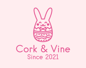 Pink Easter Egg Bunny  logo design