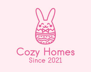 Pink Easter Egg Bunny  logo design