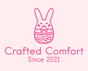 Pink Easter Egg Bunny  logo design