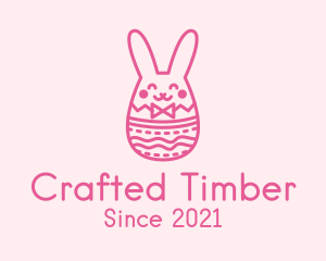 Pink Easter Egg Bunny  logo design