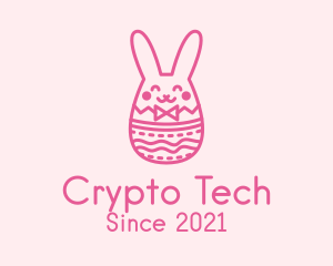 Pink Easter Egg Bunny  logo design