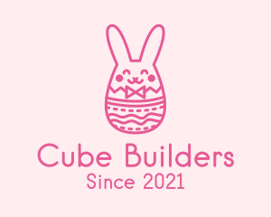 Pink Easter Egg Bunny  logo design