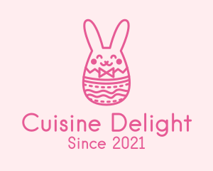 Pink Easter Egg Bunny  logo design