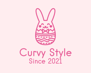 Pink Easter Egg Bunny  logo design