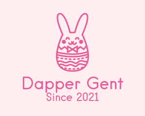 Pink Easter Egg Bunny  logo design