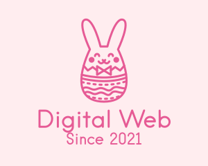 Pink Easter Egg Bunny  logo design