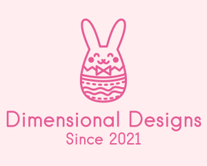 Pink Easter Egg Bunny  logo design