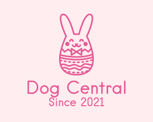 Pink Easter Egg Bunny  logo design