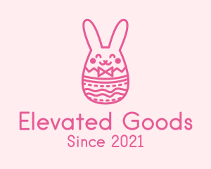 Pink Easter Egg Bunny  logo design