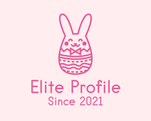 Pink Easter Egg Bunny  logo design