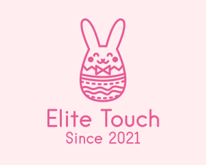 Pink Easter Egg Bunny  logo design