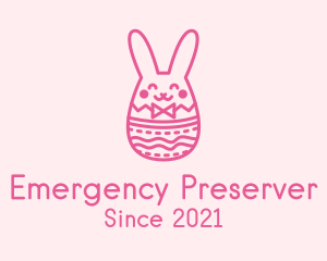 Pink Easter Egg Bunny  logo design