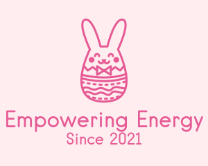 Pink Easter Egg Bunny  logo design