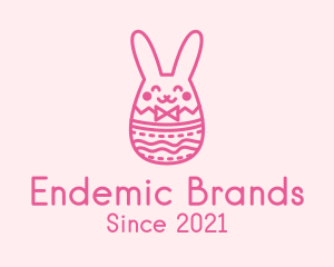 Pink Easter Egg Bunny  logo design