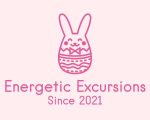 Pink Easter Egg Bunny  logo design