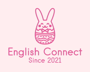 Pink Easter Egg Bunny  logo design