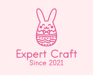 Pink Easter Egg Bunny  logo design